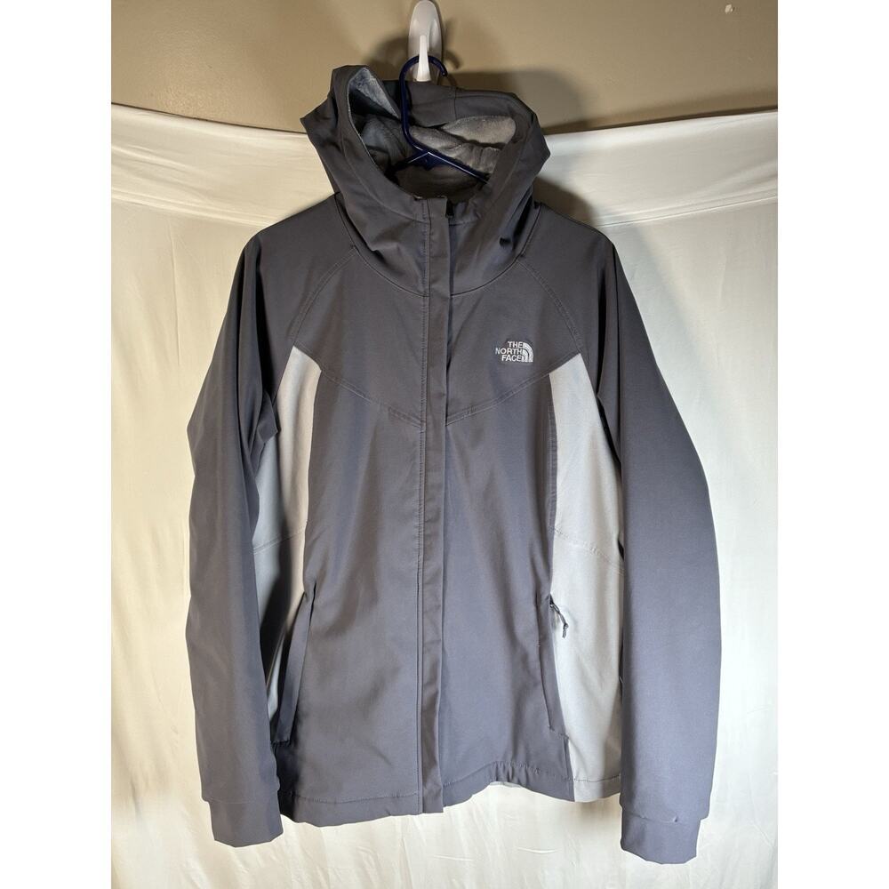 The North Face Womens Size XL Shelbe Raschel Hooded Softshell Jacket Coat Gray